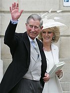 Prince Charles and new wife waving to the crowds