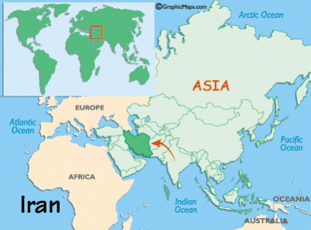 Location of Iran in the world