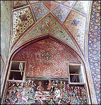 A fresco inside the Chehel Sotun Palace