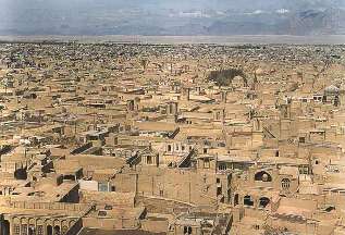 A view over the city of Yazd. The word Yazd means, feast and worship.