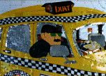 Cartoon Taxi & Driver