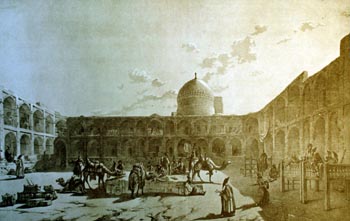 Qazvin is located along the famous Silk Road. Here is a view into an ancient Caravanserai, 10th Century, Qazvin
