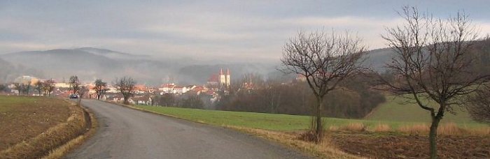 Looking toward Brno with mountains in the background
