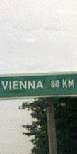 80 Kilometers to Vienna Sign