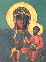 One of the many portraits of the Black Madonna