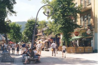 A street in the little mountain town of Zakopane