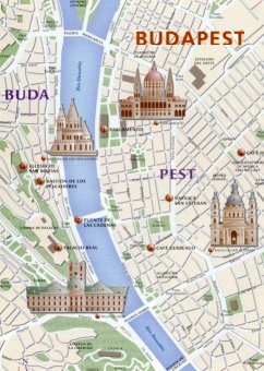 A map of Buda and Pest showing some of the sights.