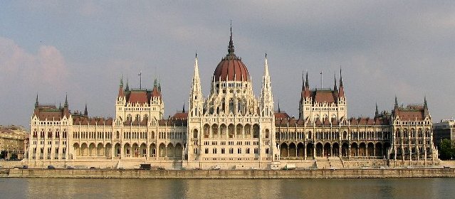 A view of the Parliament in Budapest as seen from the Danube