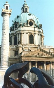Karl's Church with modern statue in front