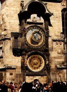 Famous historical clock located in Prague's city center