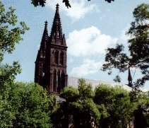 Vysehrad Church and park surrounding it