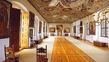 One of the elaborate hallways in the Telc castle