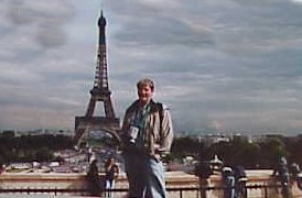 He just had to prove he was here...the obligatory pic in front of the Eiffel Tower